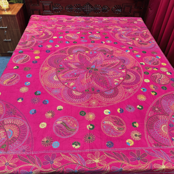 রাণী পিঙ্ক কালার  জামালপুরী নকশি কাঁথা