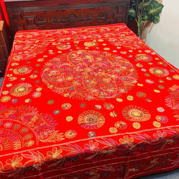 রেড কালার জামালপুরী নকশি কাঁথা