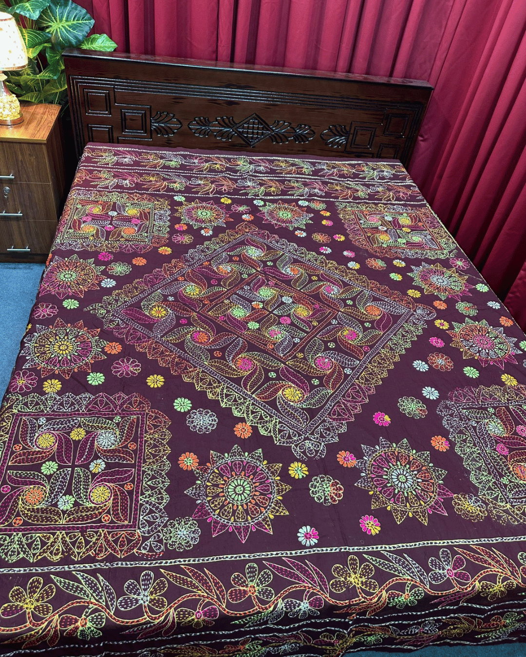 jamalpuri-2 কফি কালার জামালপুরী নকশি কাঁথা - Image 1