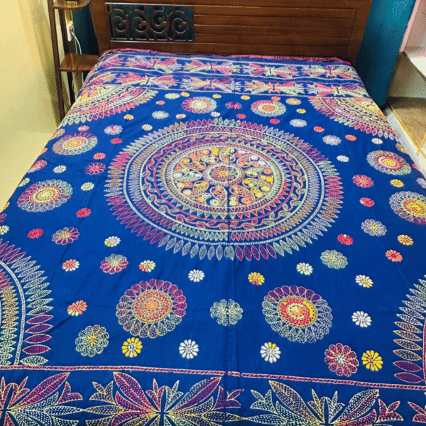 ব্লু কালার জামালপুরী নকশি কাঁথা