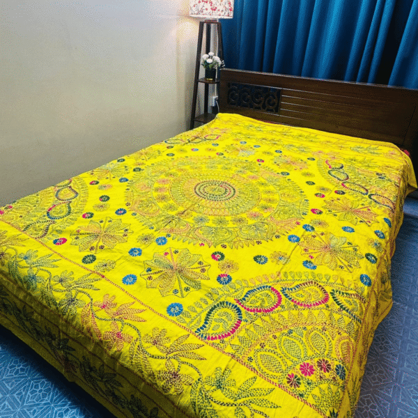 ইয়েলো কালার  জামালপুরী নকশি কাঁথা