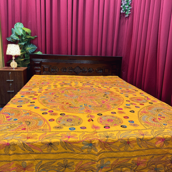 অরেঞ্জ কালার জামালপুরী নকশি কাঁথা