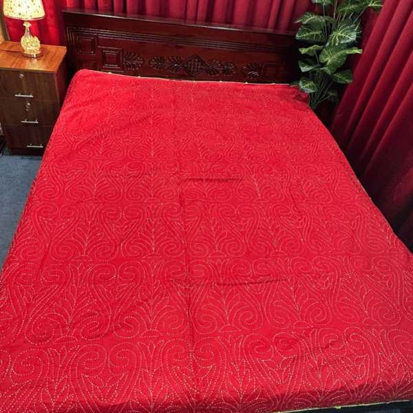 রেড কালার সুজনি নকশি কাঁথা