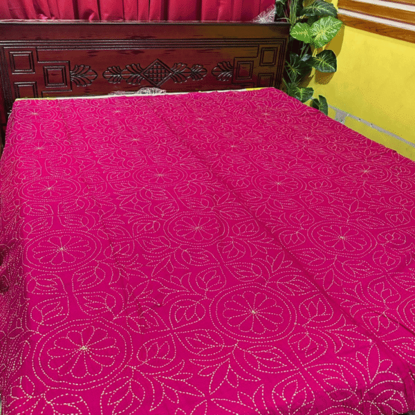 রানী পিঙ্ক কালার সুজনি নকশি কাঁথা