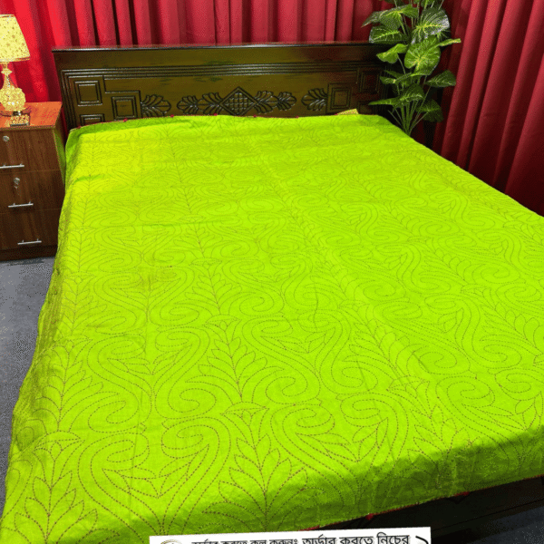 লেমন কালার সুজনি নকশি কাঁথা