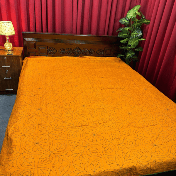 অরেঞ্জ কালার সুজনি নকশি কাঁথা