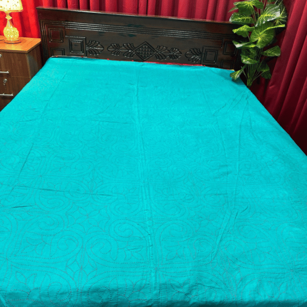 সী গ্রীন কালার সুজনি নকশি কাঁথা