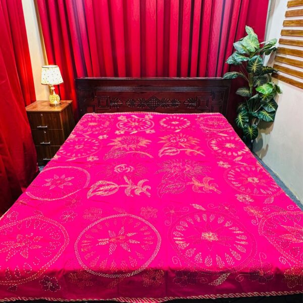রানী পিঙ্ক কালার যশোরের সুন্দরী নকশি কাঁথা