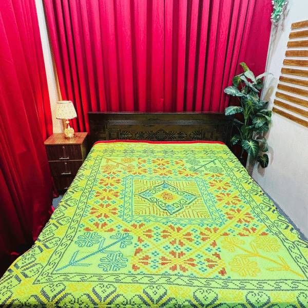 লেমন কালার কার্পেট নকশি কাঁথা
