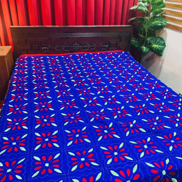 রয়েল ব্লু কালার নয়নমণি নকশি কাঁথা