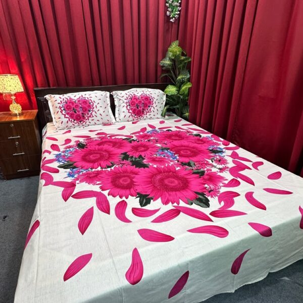 King Size Full Panel Bedsheet With Pillow Cover Chador Set 7.5×8.5 Feet Full Cotton Fabrices- Bed Sheet - bed sheet home tex