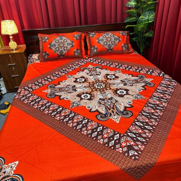 King Size Full Panel Bedsheet With Pillow Cover Chador Set 7.5×8.5 Feet Full Cotton Fabrices- Bed Sheet – bed sheet home tex