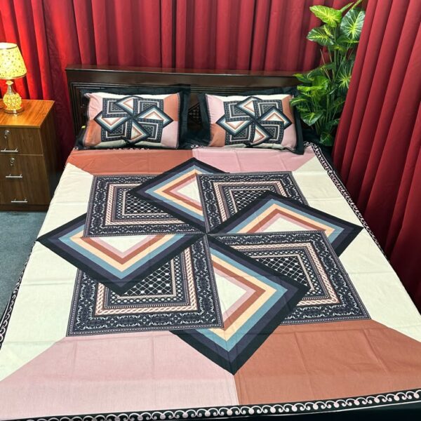 King Size Full Panel Bedsheet With Pillow Cover Chador Set 7.5×8.5 Feet Full Cotton Fabrices- Bed Sheet – bed sheet home tex