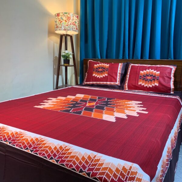 King Size Full Panel Bedsheet With Pillow Cover Chador Set 7.5×8.5 Feet Full Cotton Fabrices- Bed Sheet – bed sheet home tex