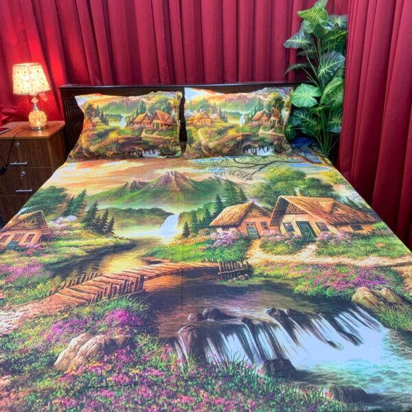 King Size Full Panel Bedsheet With Pillow Cover Chador Set 7.5×8.5 Feet Full Cotton Fabrices- Bed Sheet – bed sheet home tex