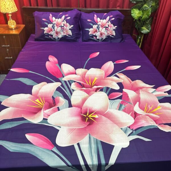 King Size Full Panel Bedsheet With Pillow Cover Chador Set 7.5×8.5 Feet Full Cotton Fabrices- Bed Sheet – bed sheet home tex