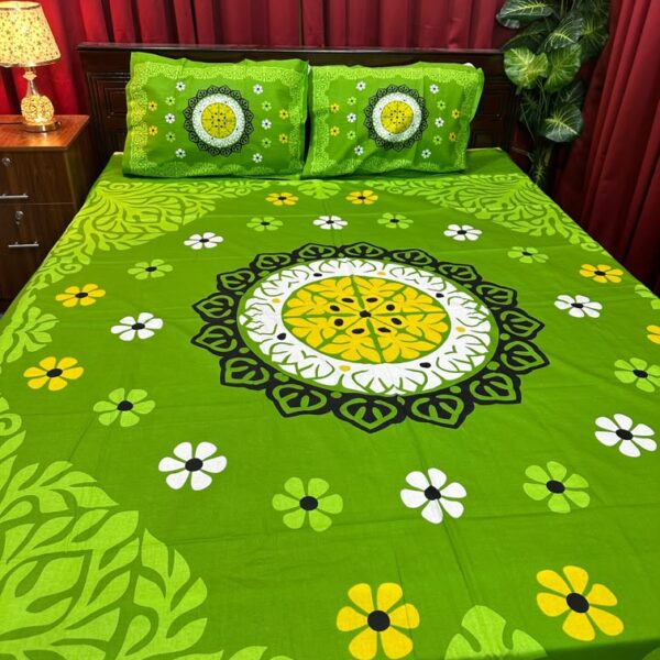 King Size Full Panel Bedsheet With Pillow Cover Chador Set 7.5×8.5 Feet Full Cotton Fabrices- Bed Sheet – bed sheet home tex