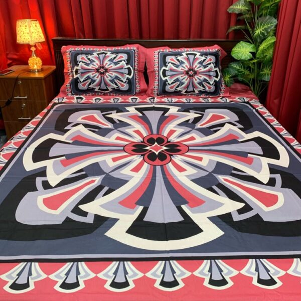 King Size Full Panel Bedsheet With Pillow Cover Chador Set 7.5×8.5 Feet Full Cotton Fabrices- Bed Sheet – bed sheet home tex