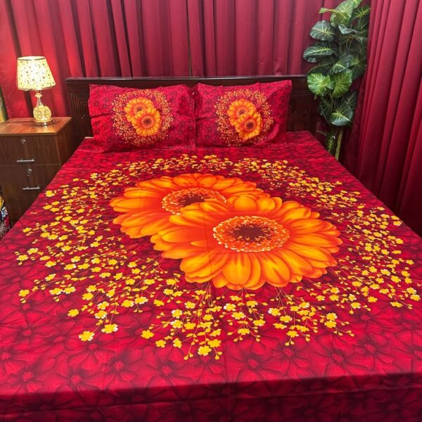 King Size Full Panel Bedsheet With Pillow Cover Chador Set 7.5×8.5 Feet Full Cotton Fabrices- Bed Sheet – bed sheet home tex