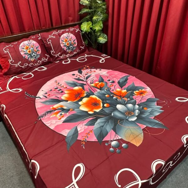 King Size Full Panel Bedsheet With Pillow Cover Chador Set 7.5×8.5 Feet Full Cotton Fabrices- Bed Sheet – bed sheet home tex