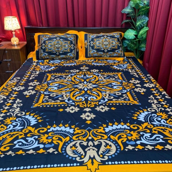 Luxury Panel Bedsheet king size(8feet×7.5feet) with 2 pillows cover