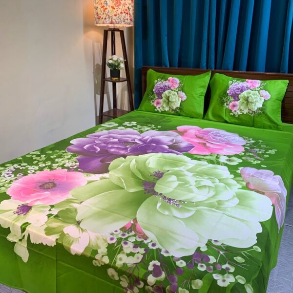 King Size Full Panel Bedsheet With Pillow Cover Chador Set 7.5×8.5 Feet Full Cotton Fabrices- Bed Sheet – bed sheet home tex